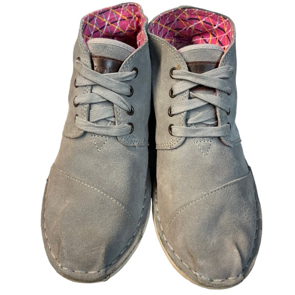TOMS Womens Desert Boots Ash Grey Suede Botas Size 7 - Picture 2 of 8